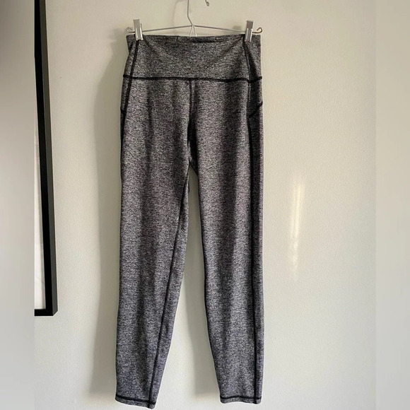 Lululemon Out To Lunge Untight Tight Heathered Black Leggings Size 6 30" - Picture 5 of 14